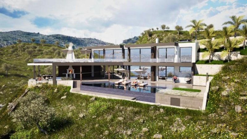 Malaxa Kreta, Malaxa: Neubau-Projekt! Villa am Hang mit Panoramablick auf die Souda-Bucht zu verkaufen Haus kaufen